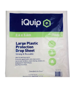 iQuip Plastic Drop Sheet Transparent 3.6X2.6M
