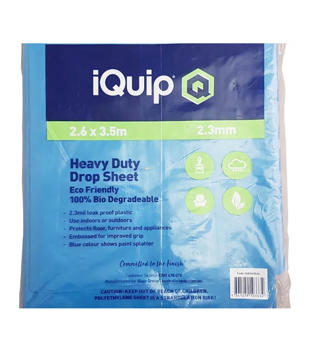 iQuip iQuip Plastic Heavy Duty Drop Sheet Blue 3.6X2.6M