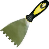 Paint Scraper - Notched 100mm Soft Grip Handle 8mm Square Notched