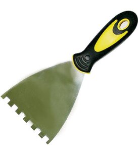Paint Scraper - Notched 100mm Soft Grip Handle 8mm Square Notched