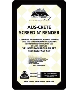 Aus -Crete Screed n Render Normal Set - Bag Black/Yellow