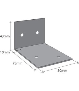 ALUMINIUM PARTY WALL BRACKET [40x75x50mm]