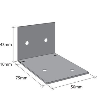 ALUMINIUM PARTY WALL BRACKET [40x75x50mm]