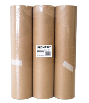 Promask Kraft Masking Paper 144mm x 50m 3 Pack