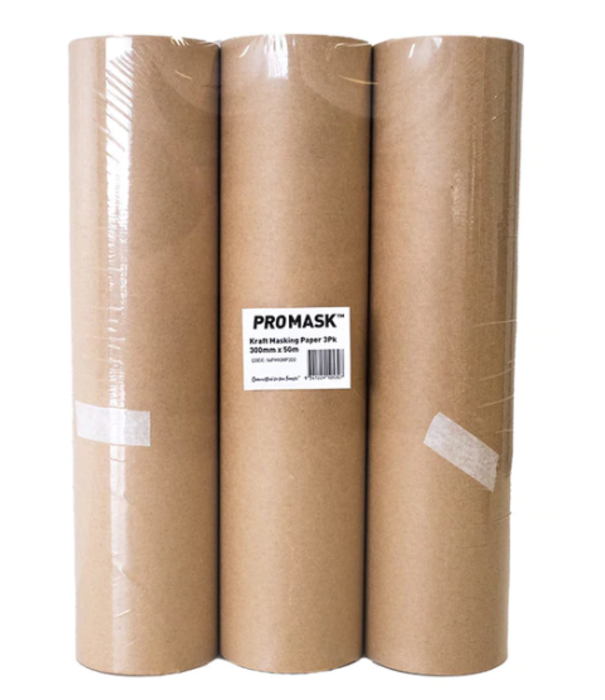 iQuip Promask Kraft Masking Paper 144mm x 50m 3 Pack