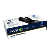 iQuip Textured Black Nitrile Gloves - X Large x 100