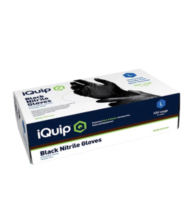 iQuip Textured Black Nitrile Gloves - X Large x 100
