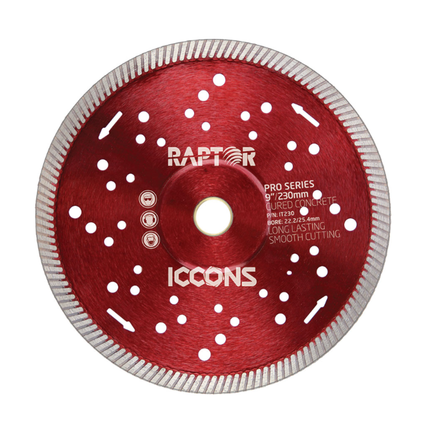 ICCONS - DIAMOND BLADE - 230MM TURBO - RED