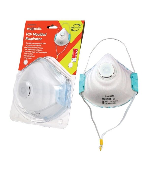 MaxiSafe P2 Dust mask with valve, card of 3
