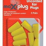MaxiSafe MaxiPlug Uncorded Earplugs - Blister Pack of 5 pairs