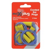 MaxiPlug Corded Ear Plugs - Blister Pack of 5 pairs