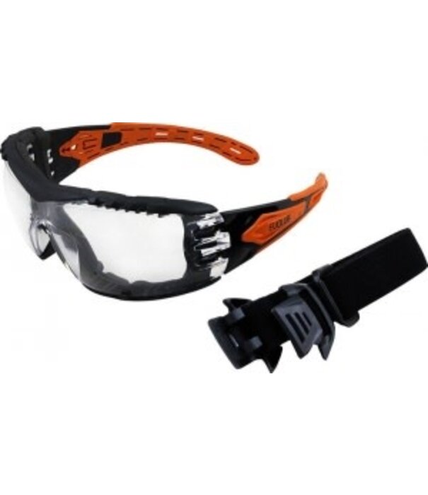 MaxiSafe EVOLVE Safety Glasses with Gasket & Headband - Clear Lens