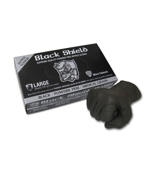 MaxiSafe Black Shield Heavy Duty Nitrile, Unpowdered, Box 100 - XLarge