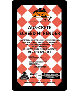 Aus crete Screed Render (fast set) bag red -20KG