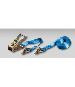 Strap 1000kg Blue 5m x 25mm,2 Piece, Hook & Keeper