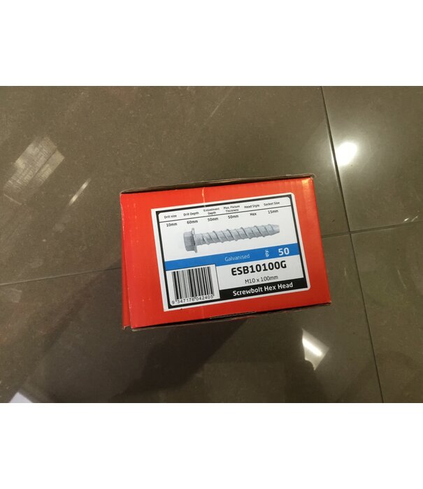 CONCA SCREW BOLT 10 X 100MM HEX GAL (50 PCS PER BOX)