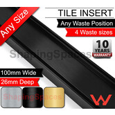 [ PO ] Lauxes Aluminium Midnight Wide Floor Grate 100mm  Black 5600 x 100 x 26mm       Black