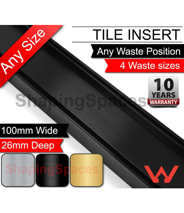 Lauxes Grates [ PO ] Lauxes Aluminium Midnight Wide Floor Grate 100mm  Black 5600 x 100 x 26mm       Black