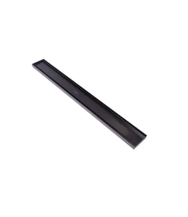 Lauxes Grates [ PO ] Lauxes Aluminium Midnight Slimline Tile Insert Grate 21 (MSTI21) 3000 x 100 x 21mm -  Black