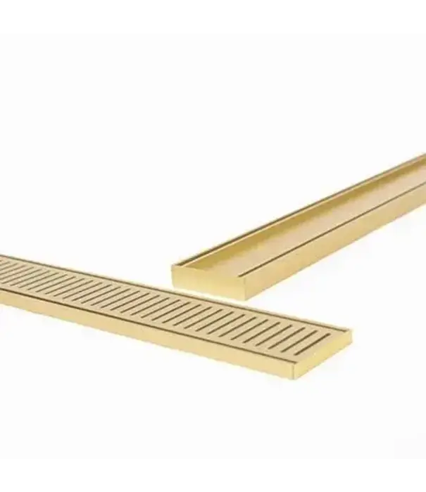 Lauxes Grates [ PO ] Lauxes Aluminium Matte Yellow Gold Next Generation 14 Floor Grate (MYGNXT14) 3000 x 100 x 14mm - Yellow Gold