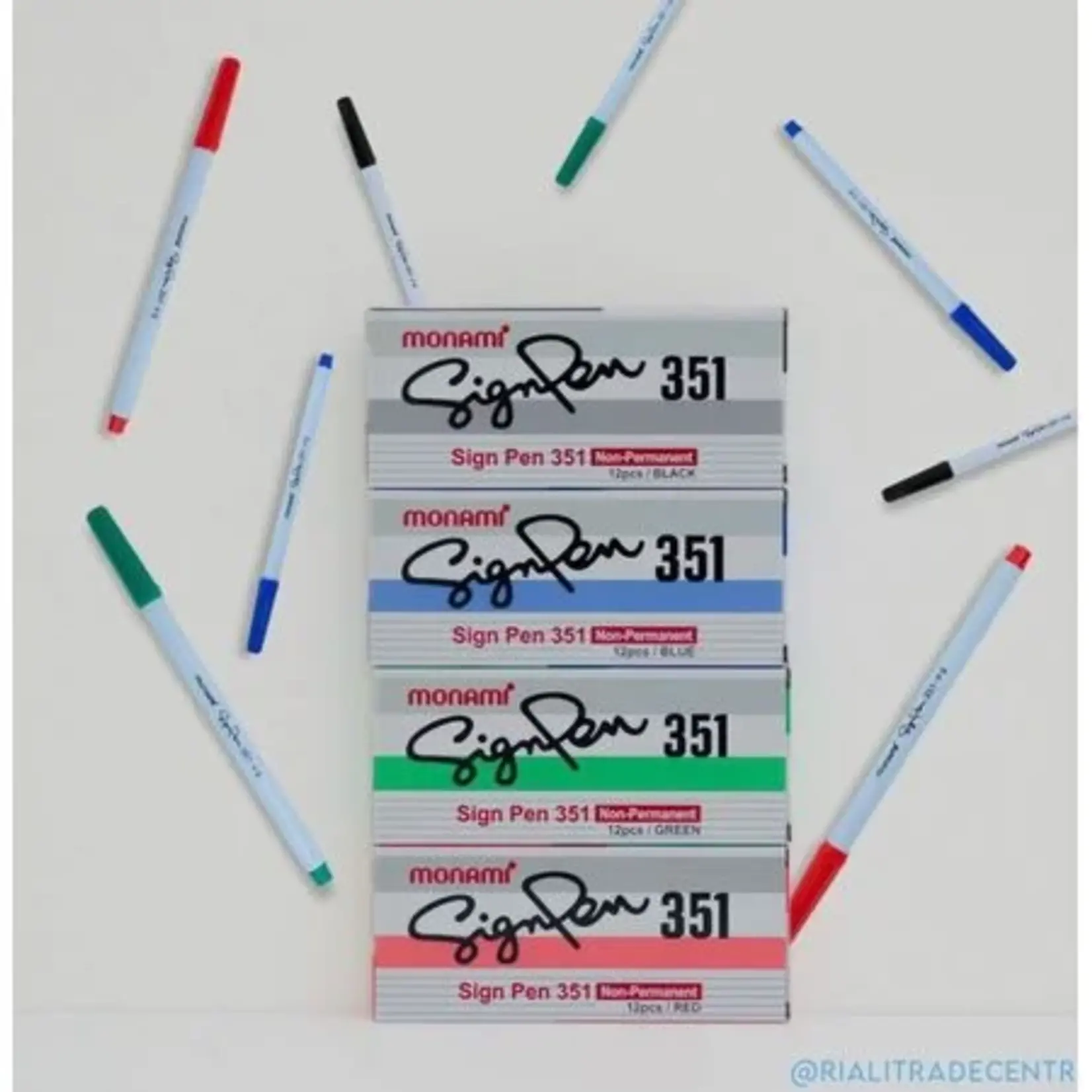 BuildSmart Monami- Sign Pen 351 Blue ( pack of 12)