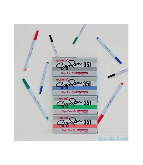 BuildSmart Monami- Sign Pen 351 Blue ( pack of 12)