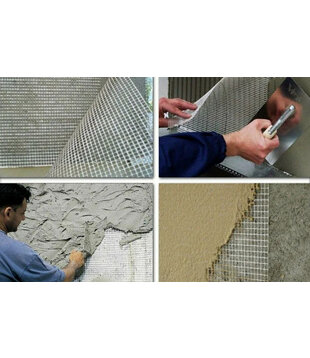 Alkaline Resistant Fiberglass Wall Mesh 165 G/mÂ²(Â±5G) 10mmx10mm 1.195x50m