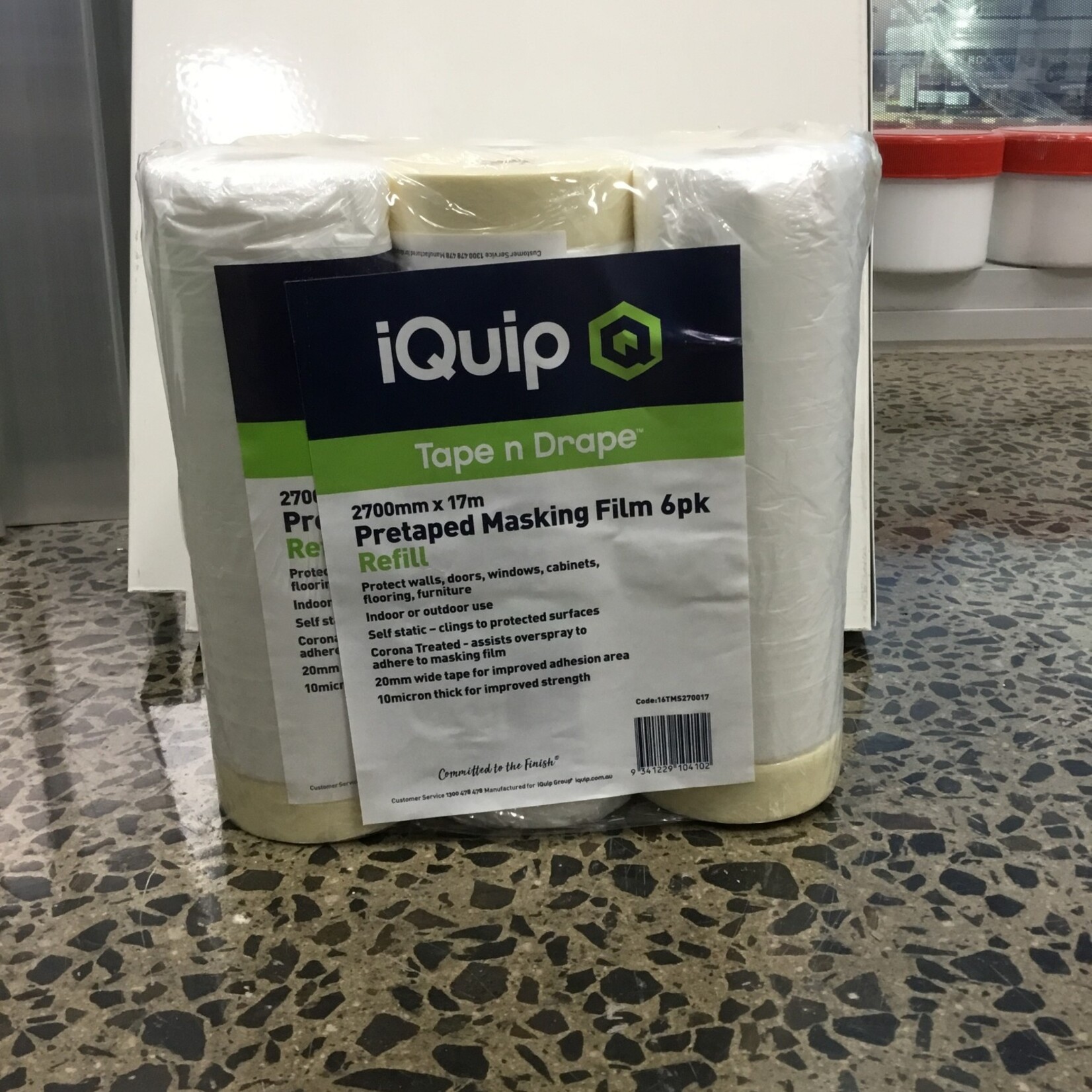 iQuip iQuip Pretaped Masking Film Refill 2700mm X 17M Rep