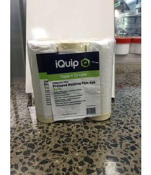 iQuip Pretaped Masking Film Refill 2700mm X 17M Rep
