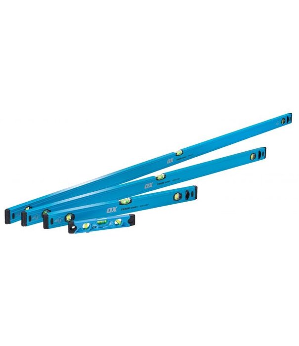 Ox Tools OX Trade 4 Piece Level Set - Includes 600mm, 1200mm, 1800mm & Torpedo Levels