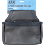 OX Trade Black Leather 2 Pocket Nail Bag