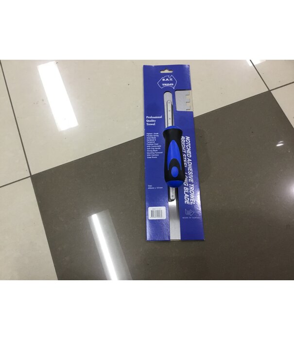 B.A.T Trims Pty Ltd BAT Notched Adhesive Trowel-Bright Steel long blade