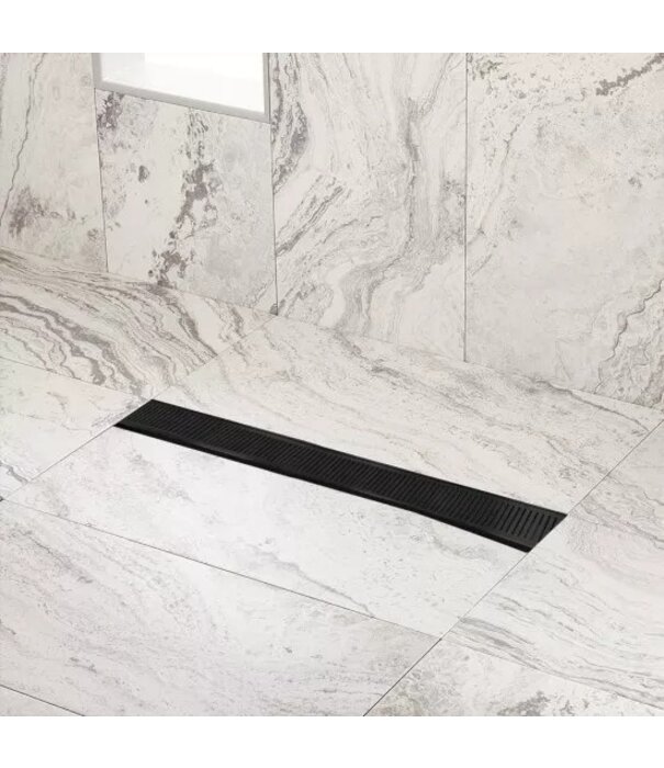 Lauxes Grates [ FS ] Lauxes Aluminium Midnight Wide Floor Grate 100mm  Black 100 x 100 x 26mm -   Black