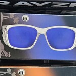 MaxiSafe Rayzr Safety Glasses - Clear Frame - Blue Mirror Polarised