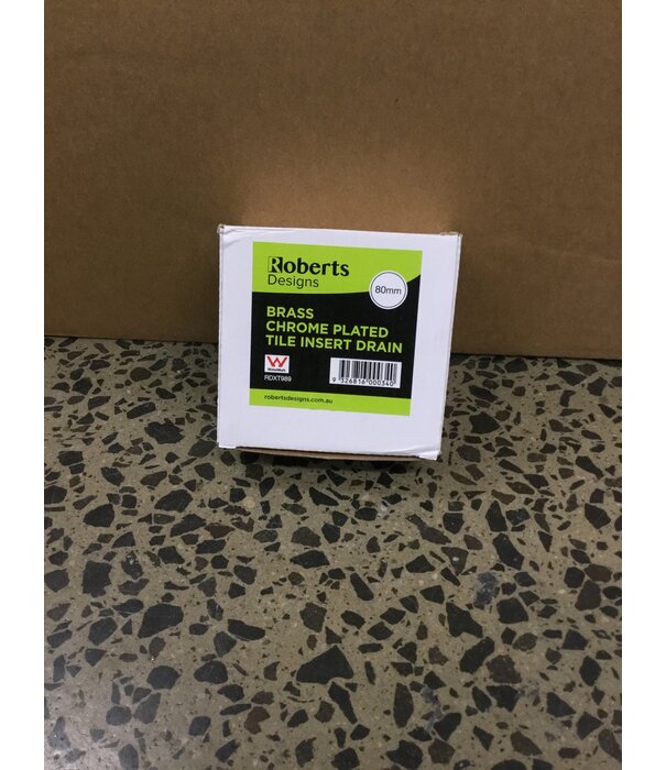 Robert Design Robert Designs Tile Insert Drain 80mm Outlet Brass - Chrome