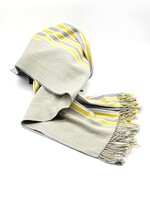 REBOZO DE RAYAS AMARILLO CON GRIS