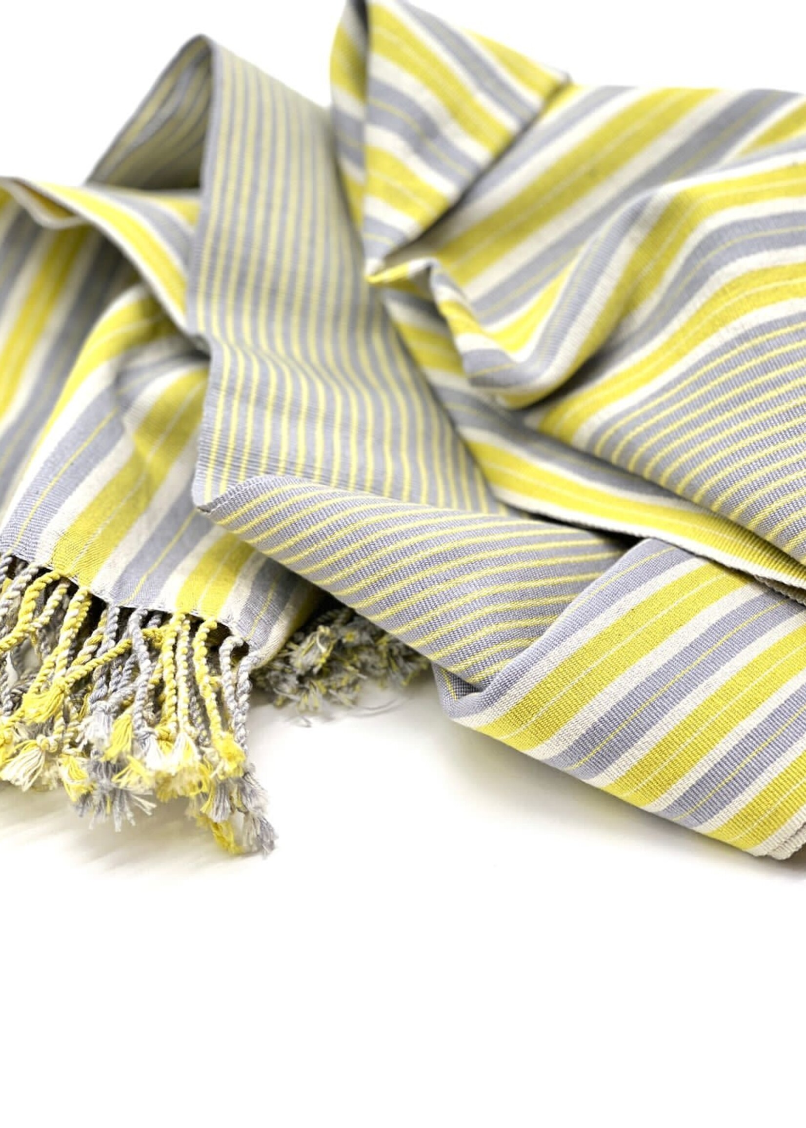 GRAY AND YELLOW STRIPPED REBOZO (SHAWL)