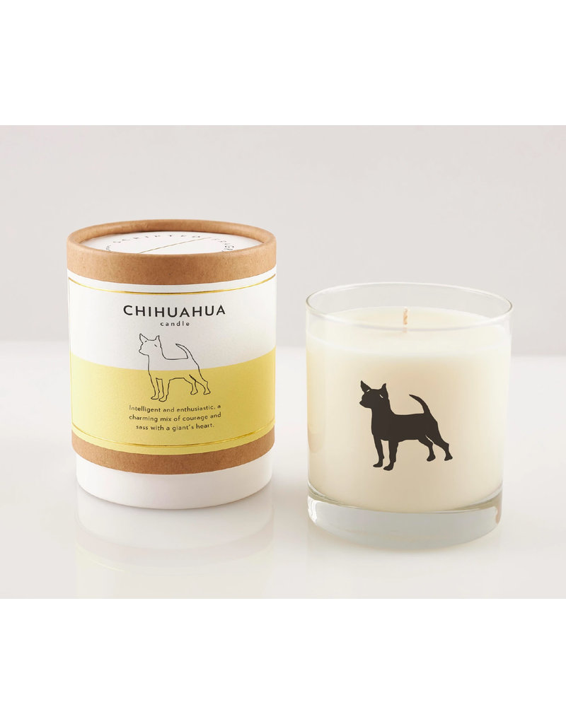 Scripted Fragrance Rocks Glass Soy Candle-Chihuahua