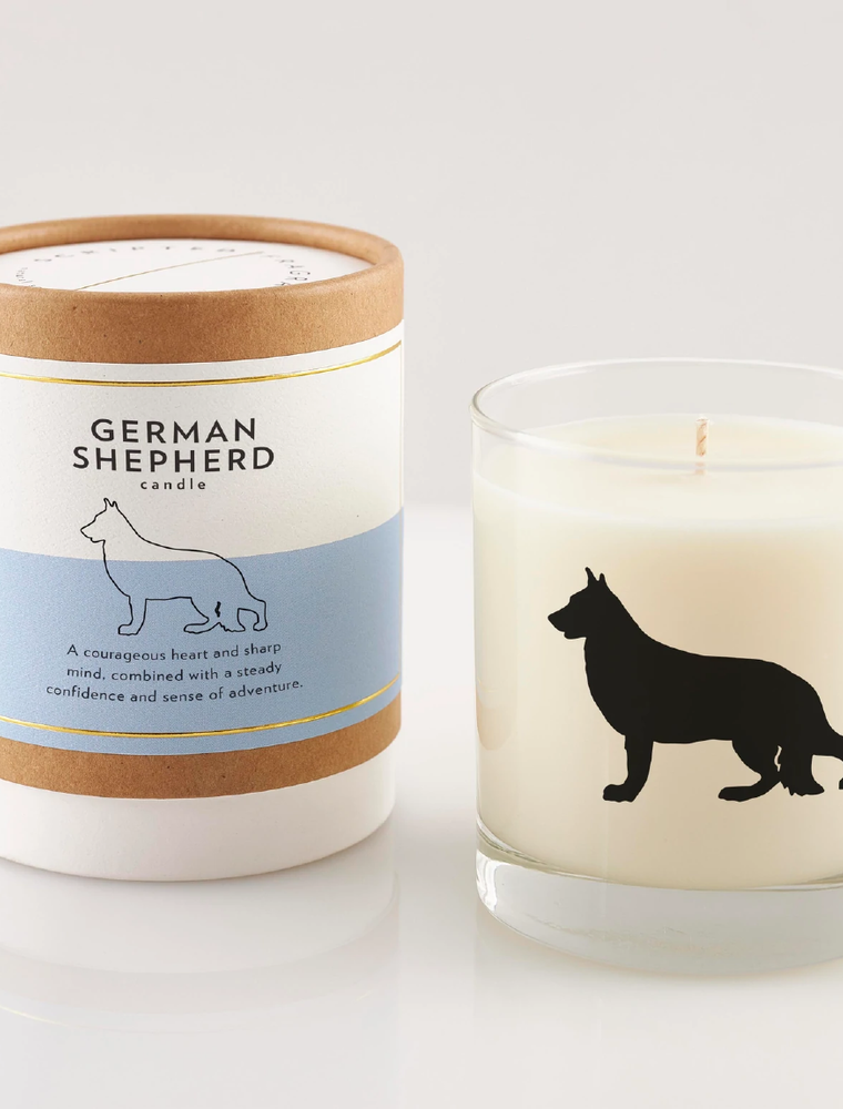 Scripted Fragrance Rocks Glass Soy Candle-German Shepards