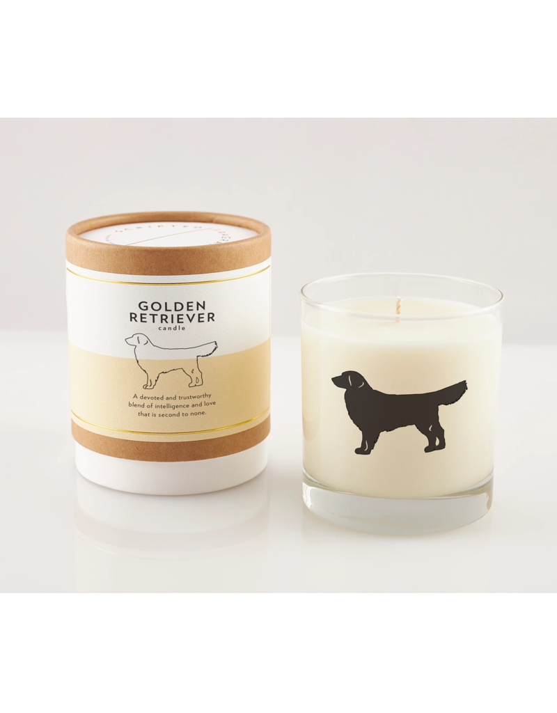Scripted Fragrance Rocks Glass Soy Candle-Golden Retreiver zs