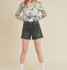 Just Black Denim Clean Highrise Slit Short