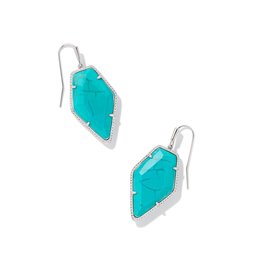 Kendra Scott Framed Tessa Drop Earring Rhodium Variegated Turq