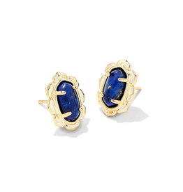 Kendra Scott Piper Stud Earrings Gold Blue Lapis