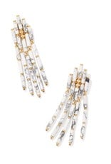 Kendra Scott Ember Statement Earrings Gold White Howlite