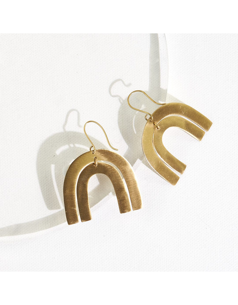 Ink + Alloy Arch Brass Earrings