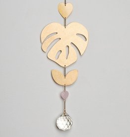 Scout Curated Wears Suncatcher Monstera Leaf/Rose Quartz