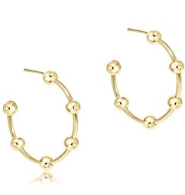 ENEWTON Beaded Simplicity Hoops 1" Gold 4mm