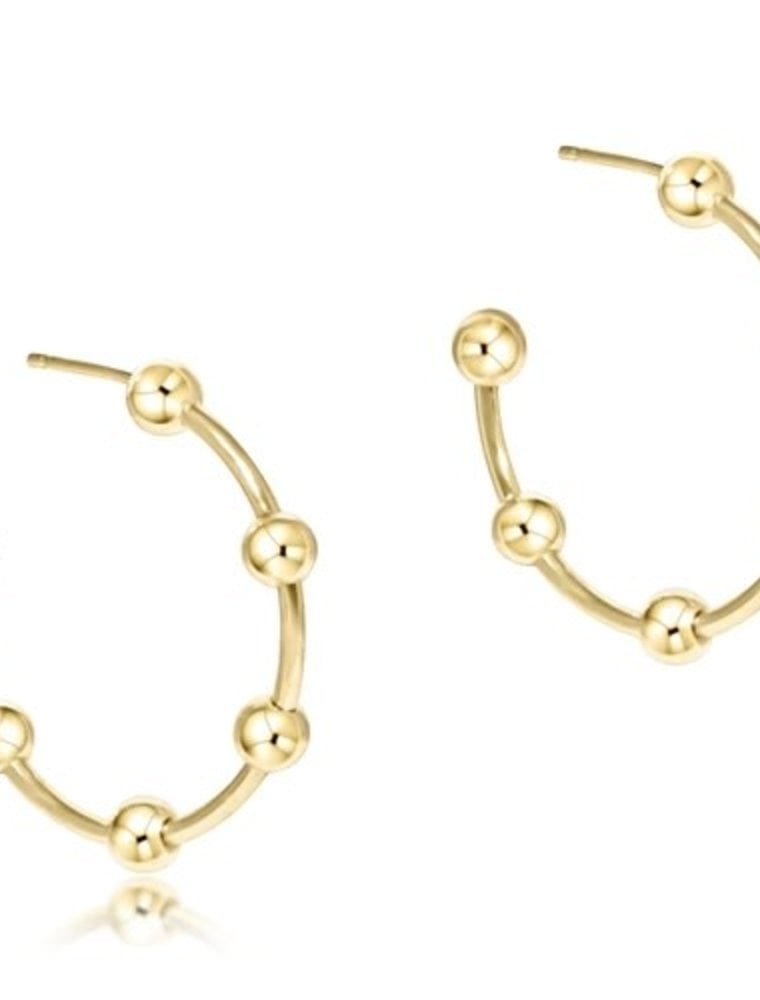 ENEWTON Beaded Simplicity Hoops 1" Gold 4mm