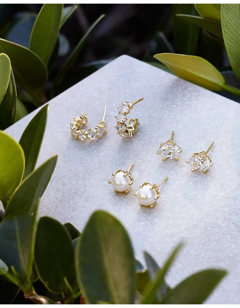 Kendra Scott Cailin Crystal Stud Earrings Gold