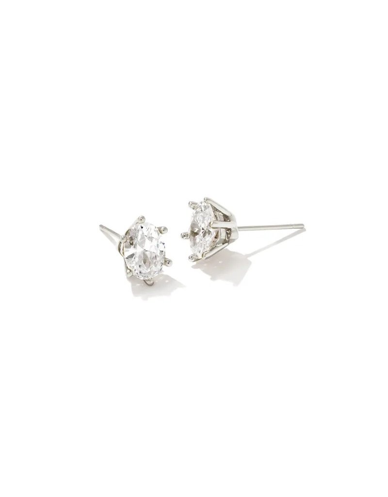 Kendra Scott Cailin Crystal Stud Earrings Rhodium